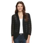 Women's Napa Valley Openwork Cardigan, Size: Xl, Black