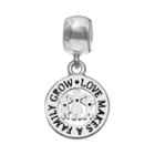 Individuality Beads Sterling Silver Love Makes A Family Grow Disc Charm, Women's, Grey
