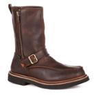 Georgia Boot Side-zip Men's 10-in. Waterproof Wellington Work Boots, Size: 8.5 Wide, Brown