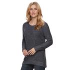 Petite Sonoma Goods For Life&trade; Lace-up Crewneck Sweater, Women's, Size: L Petite, Blue (navy)