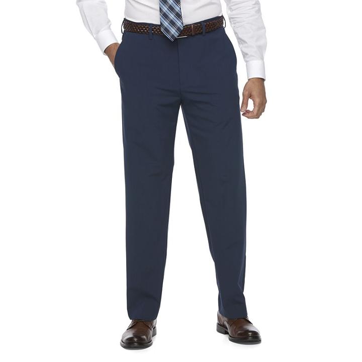Big & Tall Croft & Barrow&reg; True Comfort 4-way Stretch Classic-fit Flat-front Dress Pants, Men's, Size: 36x36, Blue