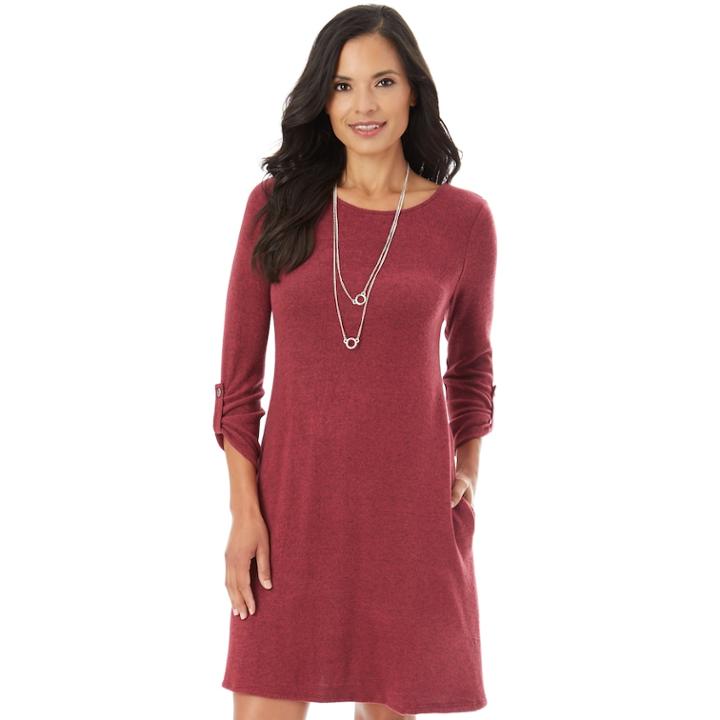 Women's Apt. 9&reg; Swing Dress, Size: Large, Dark Red
