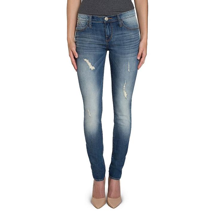 Women's Rock & Republic&reg; Berlin Ripped Skinny Jeans, Size: 4 T/l, Med Blue