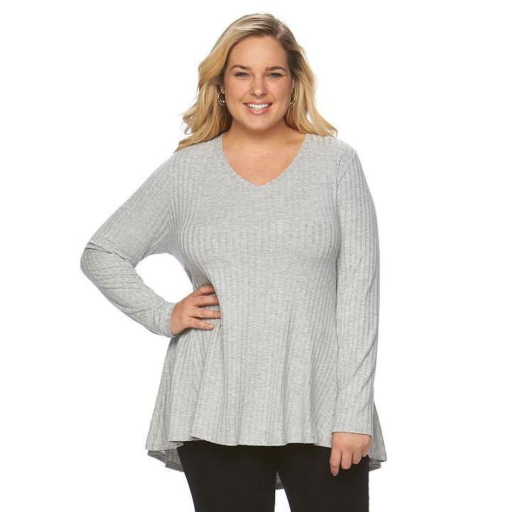 Plus Size Apt. 9&reg; Traapeze Shirt, Women's, Size: 1xl, Med Grey