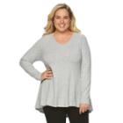 Plus Size Apt. 9&reg; Traapeze Shirt, Women's, Size: 1xl, Med Grey