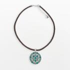 Chaps Cabochon Medallion Pendant, Women's, Blue