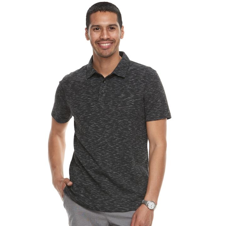 Men's Apt. 9® Slim-fit Slubbed Polo, Size: Small, Black