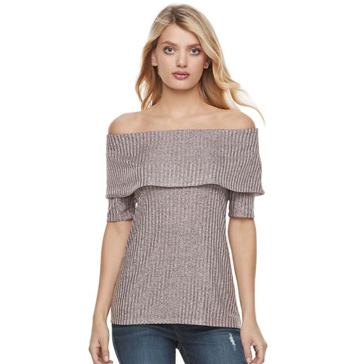Women's Juicy Couture Marled Off-the-shoulder Top, Size: Xl, Pink