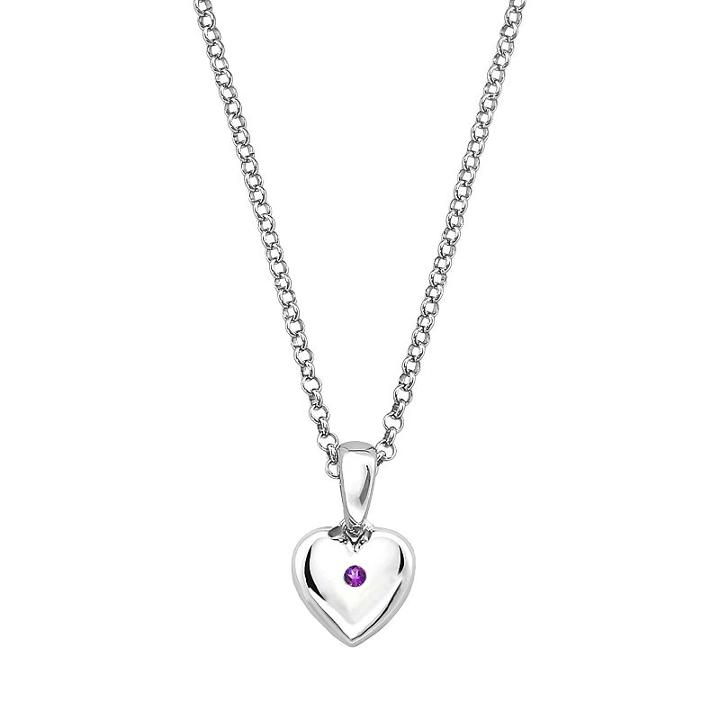 Little Diva Diamonds Kids' Sterling Silver Amethyst Heart Pendant, Women's, Size: 16, Purple