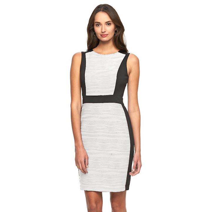 Women's Dana Buchman Colorblock Sheath Dress, Size: 16, Black