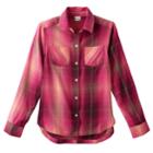 Girls 7-16 Mudd&reg; Curved Hem Plaid Button-down Shirt, Size: 16, Red