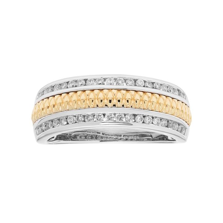 Two Tone 14k Gold 1/3 Carat T.w. Diamond Wedding Ring, Women's, Size: 9.50, Yellow