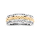 Two Tone 14k Gold 1/3 Carat T.w. Diamond Wedding Ring, Women's, Size: 9.50, Yellow