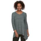 Women's Apt. 9&reg; Shark-bite Hem Ruched Tunic, Size: Small, Dark Blue
