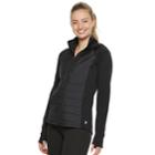 Women's Fila Sport&reg; Mixed-media Hooded Jacket, Size: Large, Black