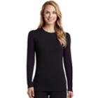 Women's Cuddl Duds Softwear Crewneck Top, Size: Xs, Black