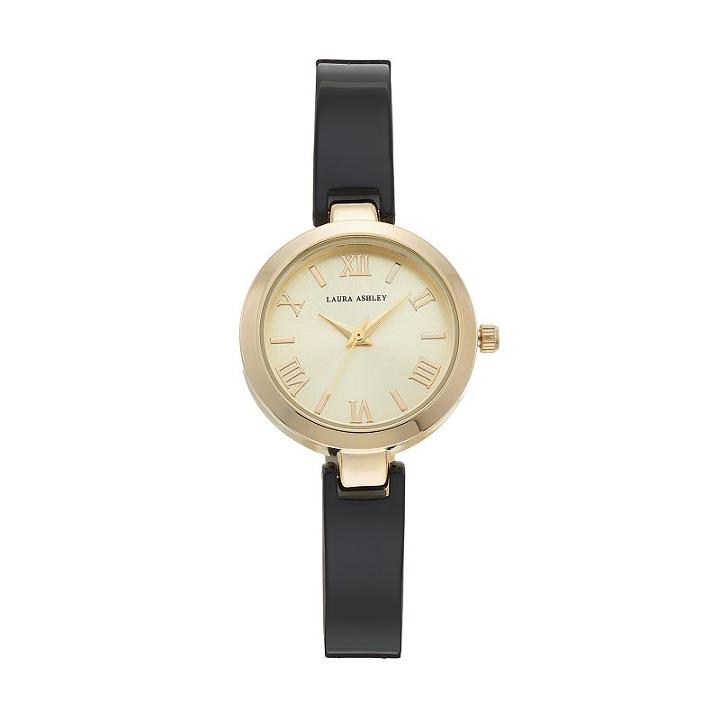 Laura Ashley Women's Half-bangle Watch, Black