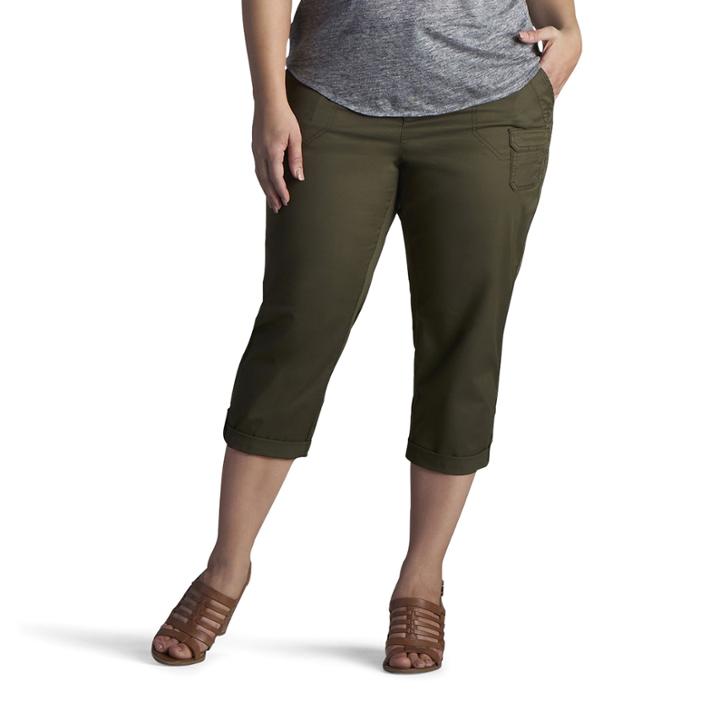 Plus Size Lee Carsen Relaxed Fit Twill Capris, Women's, Size: 16 - Regular, Green Oth