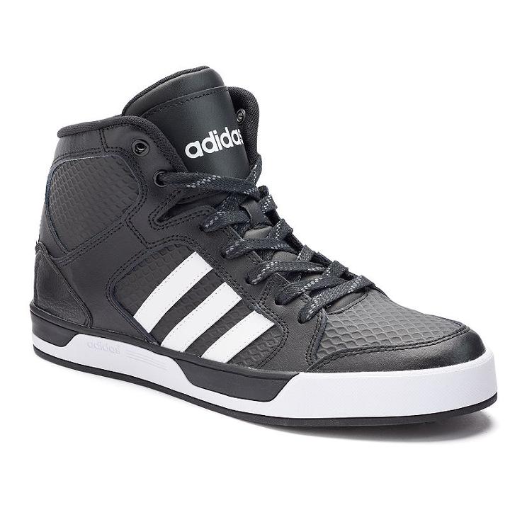 Adidas Neo Raleigh Mid Men's Textured Shoes, Size: 11.5, Black