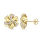 10k Gold 1/10 Carat T.w. Diamond Flower Stud Earrings, Women's, White
