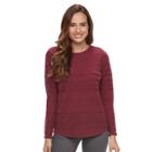 Petite Croft & Barrow&reg; Textured Stripe Sweater, Women's, Size: Xl Petite, Red Overfl