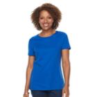 Women's Croft & Barrow&reg; Essential Crewneck Tee, Size: Xs, Med Blue
