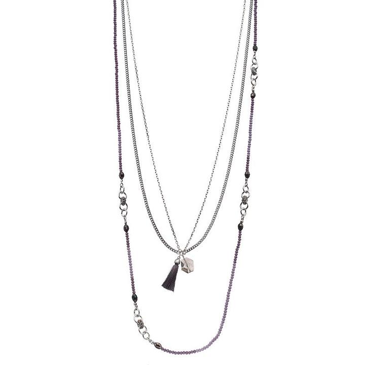 Simply Vera Vera Wang Purple Beaded Tassel Multi Strand Necklace, Women's, Purple Oth