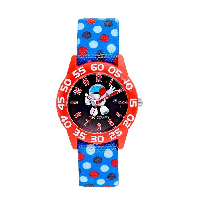 Red Balloon Robot Boys' Time Teacher Watch, Blue