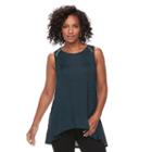 Women's Apt. 9&reg; Marled High-low Tank, Size: Xl, Turquoise/blue (turq/aqua)