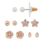 Lc Lauren Conrad Star & Flower Stud Earring Set, Women's, Brt Pink
