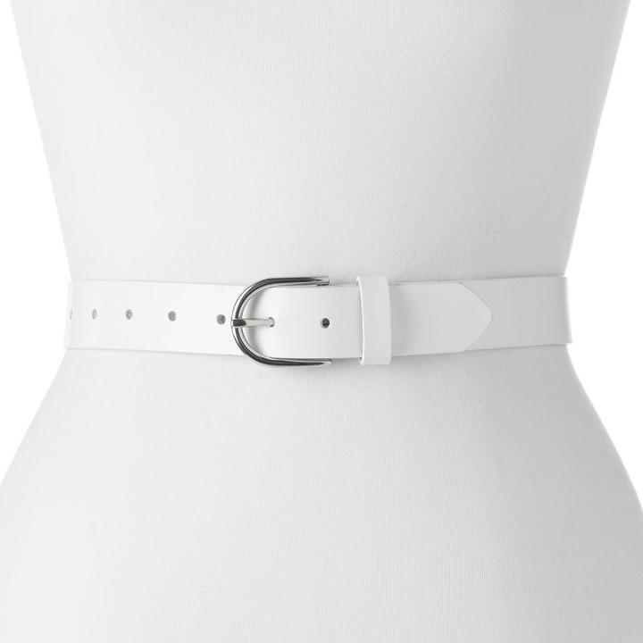 Women's Sonoma Goods For Life&trade; Leather Belt, Size: Xl, White Oth