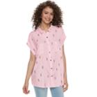 Juniors' So&reg; Roll-cuff Button-front Top, Teens, Size: Large, Light Pink