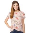 Juniors' Wallflower Knot-front Tee, Teens, Size: Large, Pink