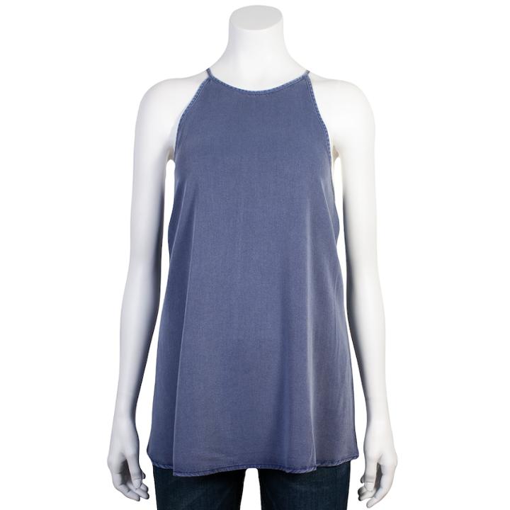 Juniors' Grayson Threads Halter Tank, Teens, Size: Medium, Blue (navy)