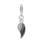 Blue La Rue Crystal Silver-plated Wing Charm, Women's, White