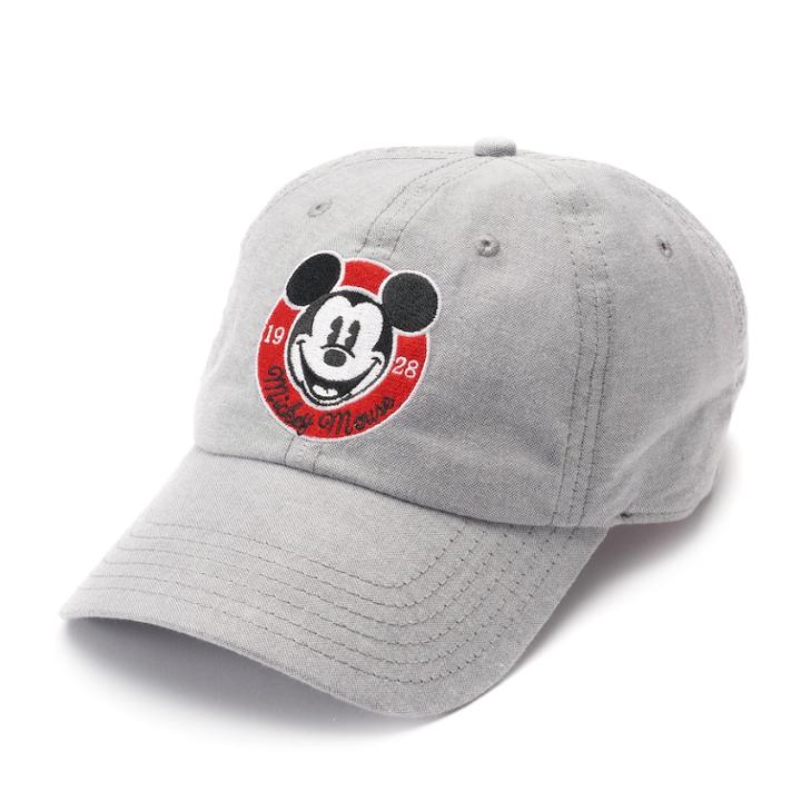 Disney's Mickey Mouse 90th Anniversary Women's Embroidered Denim Baseball Cap, Grey