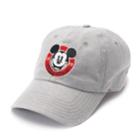 Disney's Mickey Mouse 90th Anniversary Women's Embroidered Denim Baseball Cap, Grey