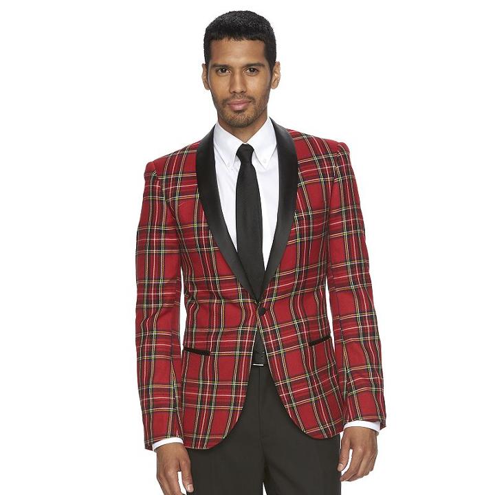 Men's Wd. Ny Slim-fit Notch-collar Tuxedo Jacket, Size: Small, Med Red