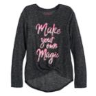 Girls 7-16 So&reg; Cozy Side Knot Tee, Size: 7-8, Dark Grey