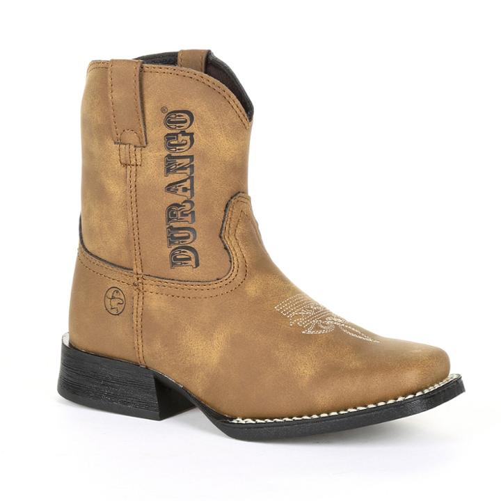 Lil Outlaw By Durango Embossed Logo Kids Western Boots, Kids Unisex, Size: 5.5, Brown