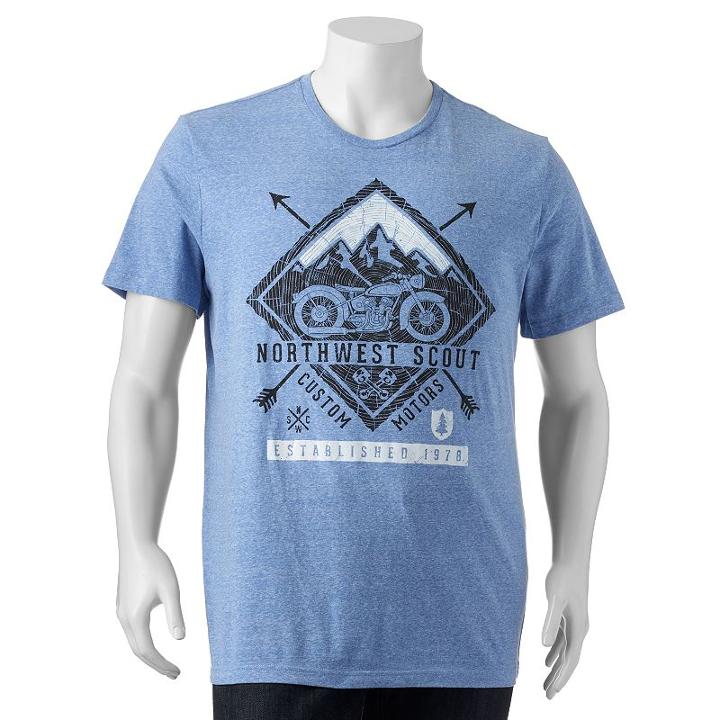 Big & Tall Helix&trade; Northwest Scout Motorcycle Tee, Men's, Size: 4xb, Blue Other