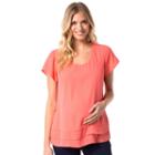 Maternity Pip & Vine By Rosie Pope Double-layer Tee, Women's, Size: Xl-mat, Drk Yellow