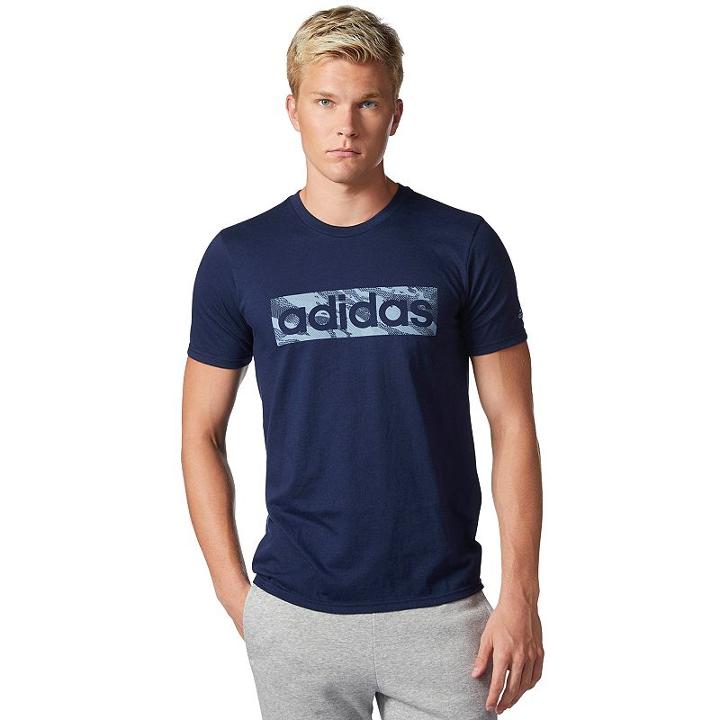 Men's Adidas Linear Logo Tee, Size: Medium, Blue (navy)