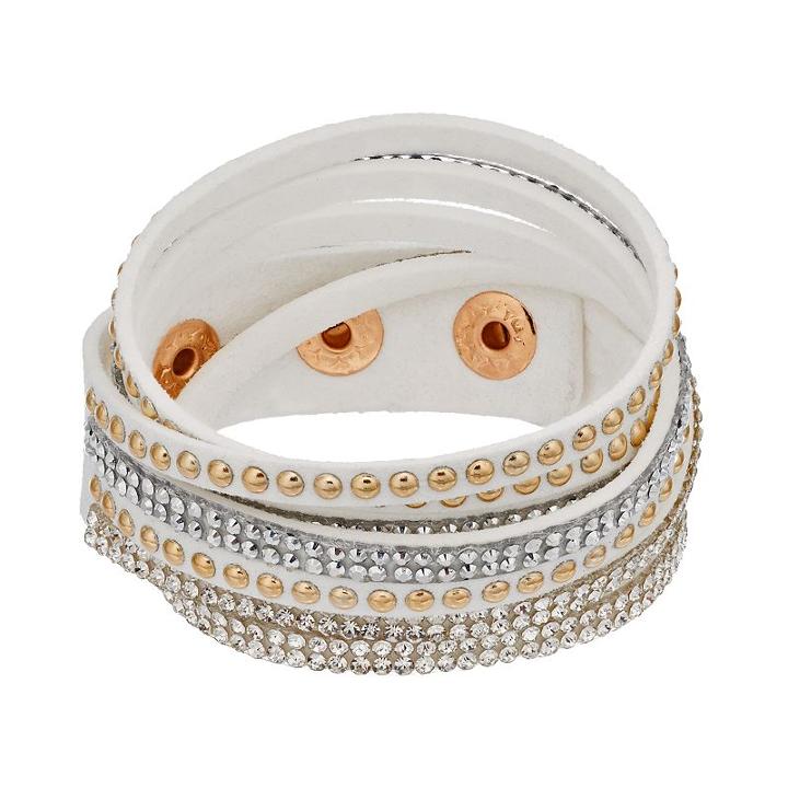Mudd&reg; White Studded Multi Strand Cord Bracelet, Women's