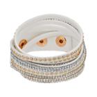 Mudd&reg; White Studded Multi Strand Cord Bracelet, Women's