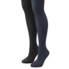 Plus Size Apt. 9&reg; 2-pk. Solid Tights, Women's, Size: 1xl, Blue (navy)