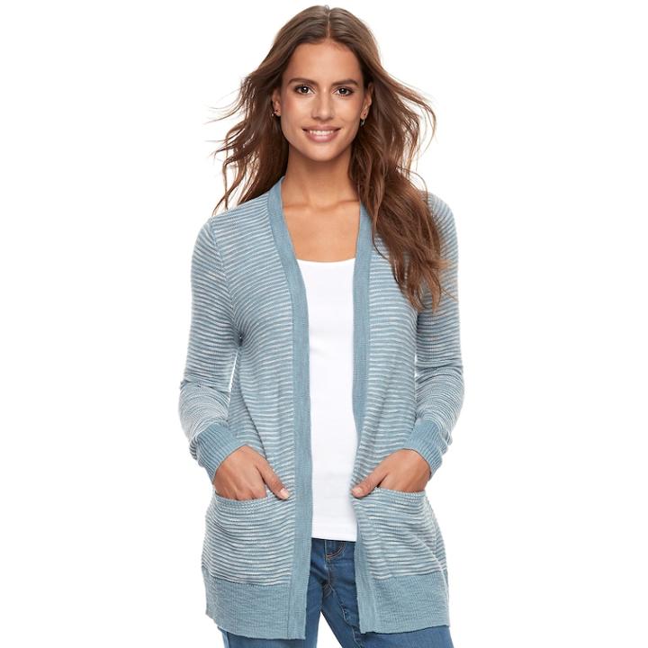 Women's Sonoma Goods For Life&trade; Slubbed Cardigan, Size: Medium, Light Blue