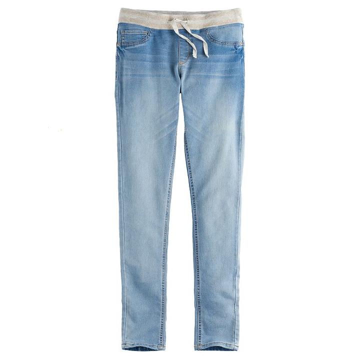 Girls 7-16 & Plus Size So&reg; Ribbed Waist Jeggings, Girl's, Size: 18 1/2, Light Blue