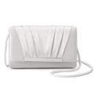 Gunne Sax By Jessica Mcclintock Harper Satin Pleated Clutch, Women's, Grey