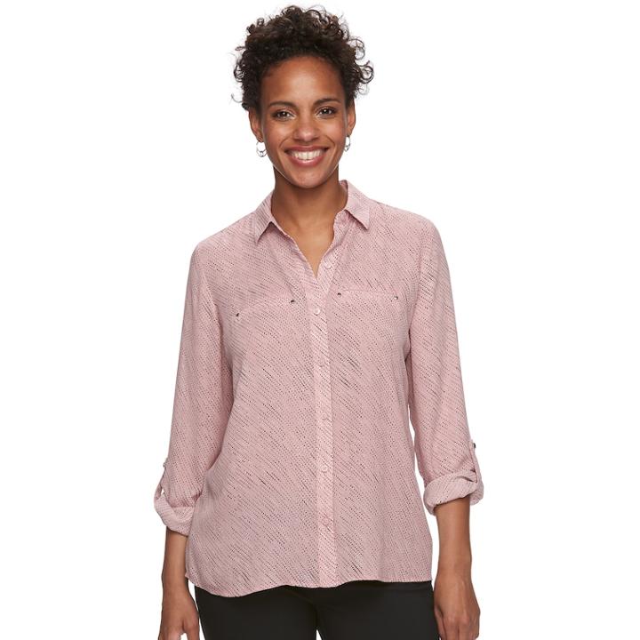 Women's Apt. 9&reg; Convertible Button Tab Blouse, Size: Xs, Lt Purple